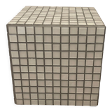 Cube end of sofa gray tile