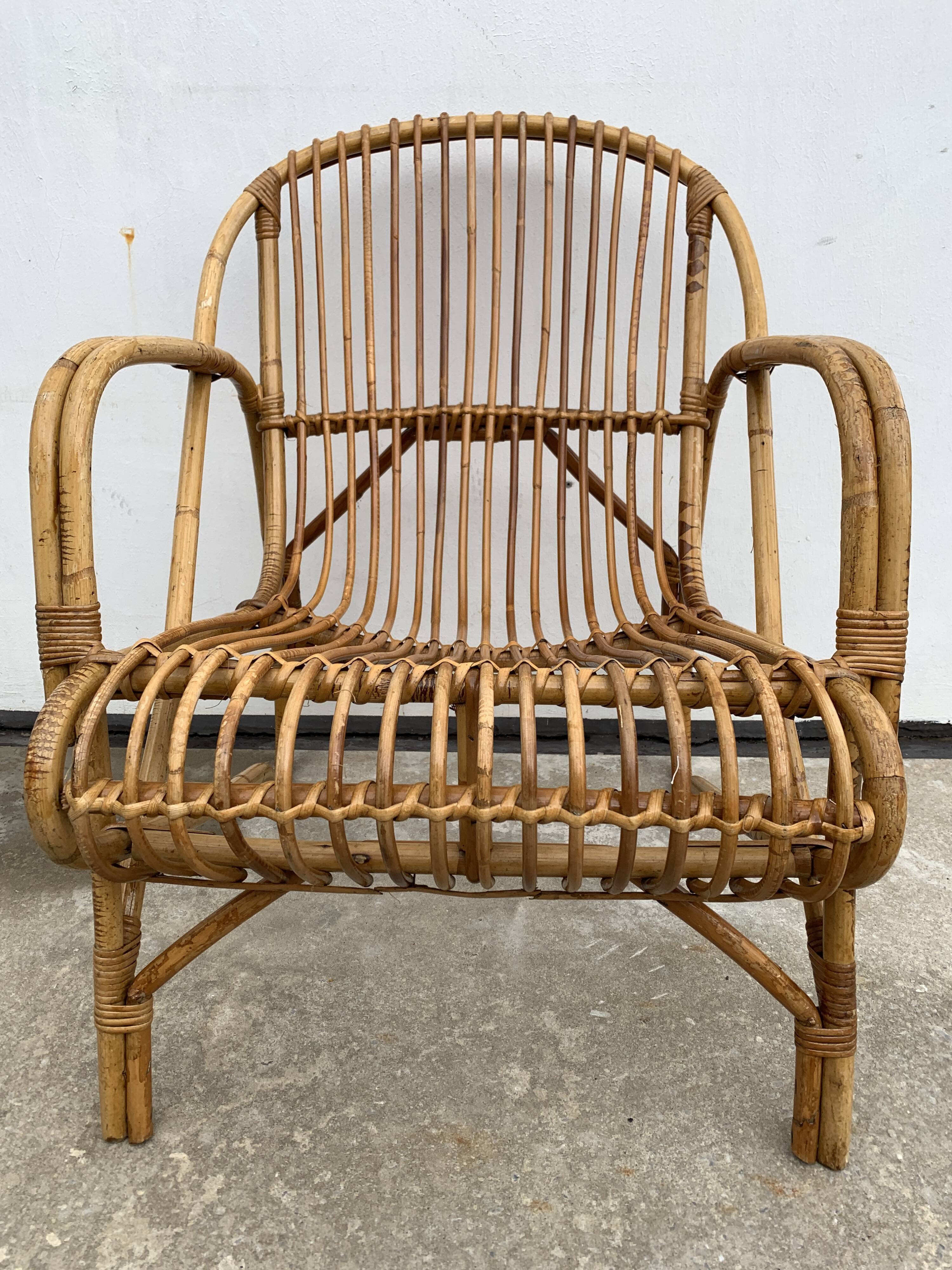 Fauteuil en rotin, 1960
