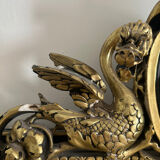 Dragon mirror black and gold plaster