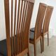 Set of 4 high back chairs in wood and imitation leather Italian design Calligaris