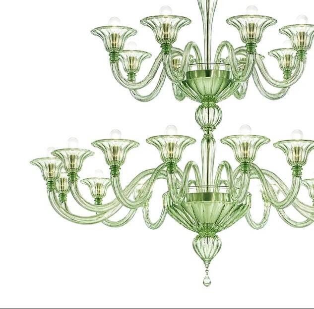 Monumental Modern Elegant "Rigadin" Murano Glass Chandelier