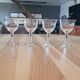 4 antique engraved glass goblets