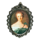 Cadre médaillon en laiton, XIXe siècle