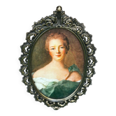 19th-century brass medallion frame