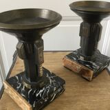 Pair of empty pocket or candle holder 40s art deco