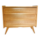 Rattan and wood chest of drawers