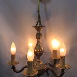 Lustre 5 lumières en bronze