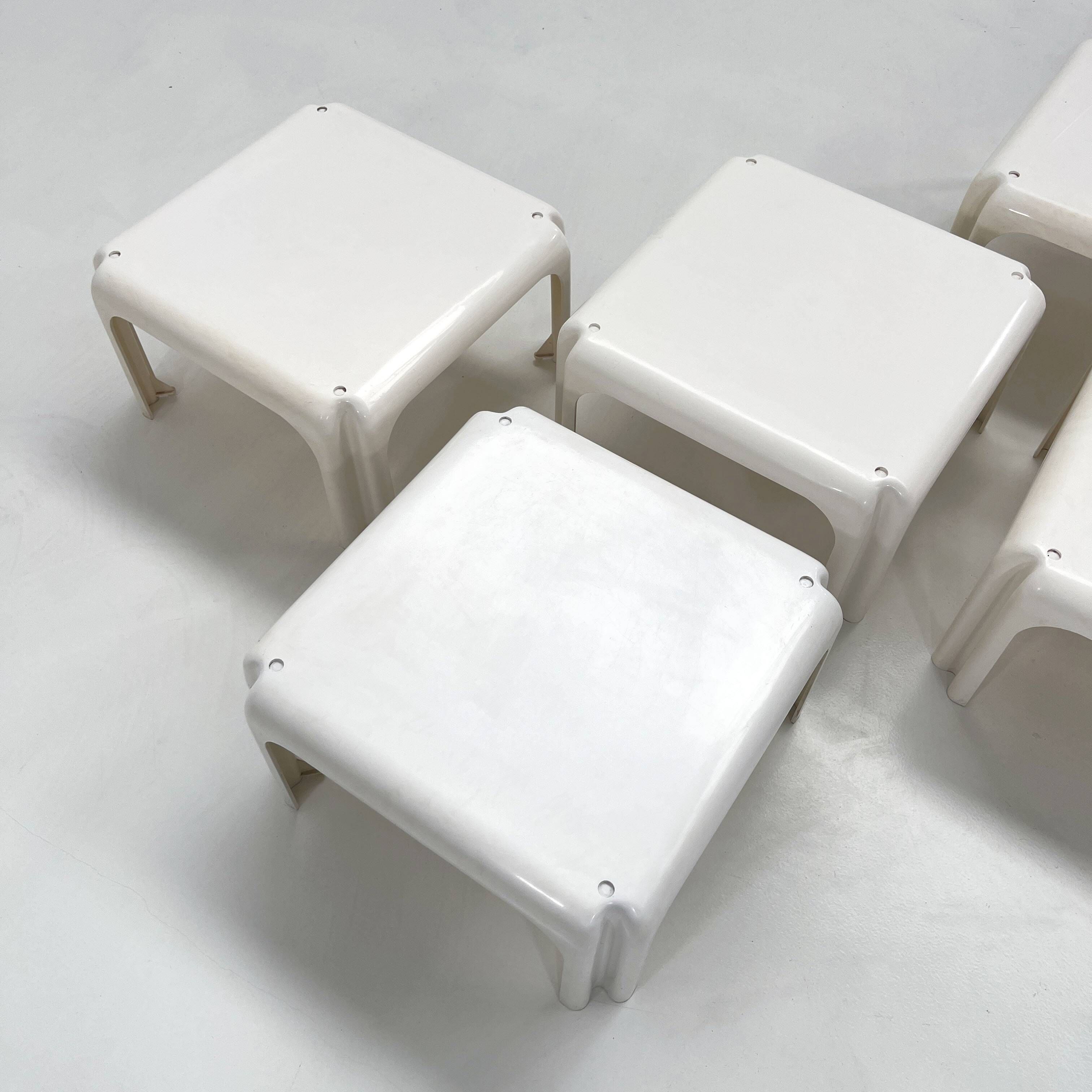 Lot de 5 tables Modèle Elena par Vico Magistretti pour Artemide, 1970