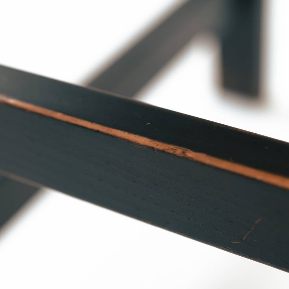 Vintage Brutalist Hide Leather and Wood with Rope Dining Chairs, Set of 2