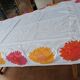 Vintage Flower Power tablecloth with large floral patterns — 1970s