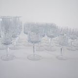 Set of crystal glasses, Italian design, 1970s, made in Italy