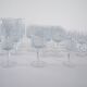 Set of crystal glasses, Italian design, 1970s, made in Italy