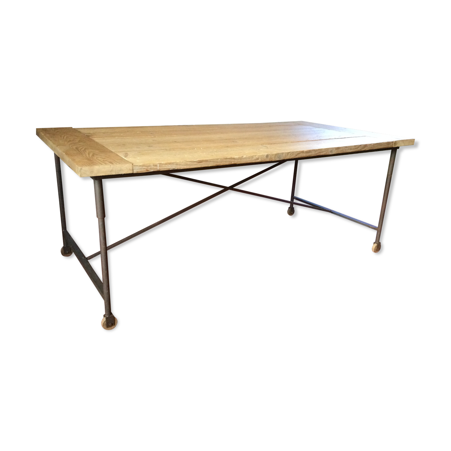 Wood and iron dining table