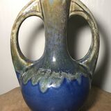 Vase en grès cérame a effet flammé, signé alphonse mouton, st uze