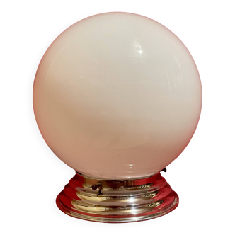Lampe, plafonnier en opaline blanche, années 50-60