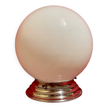 Lampe, plafonnier en opaline blanche, années 50-60