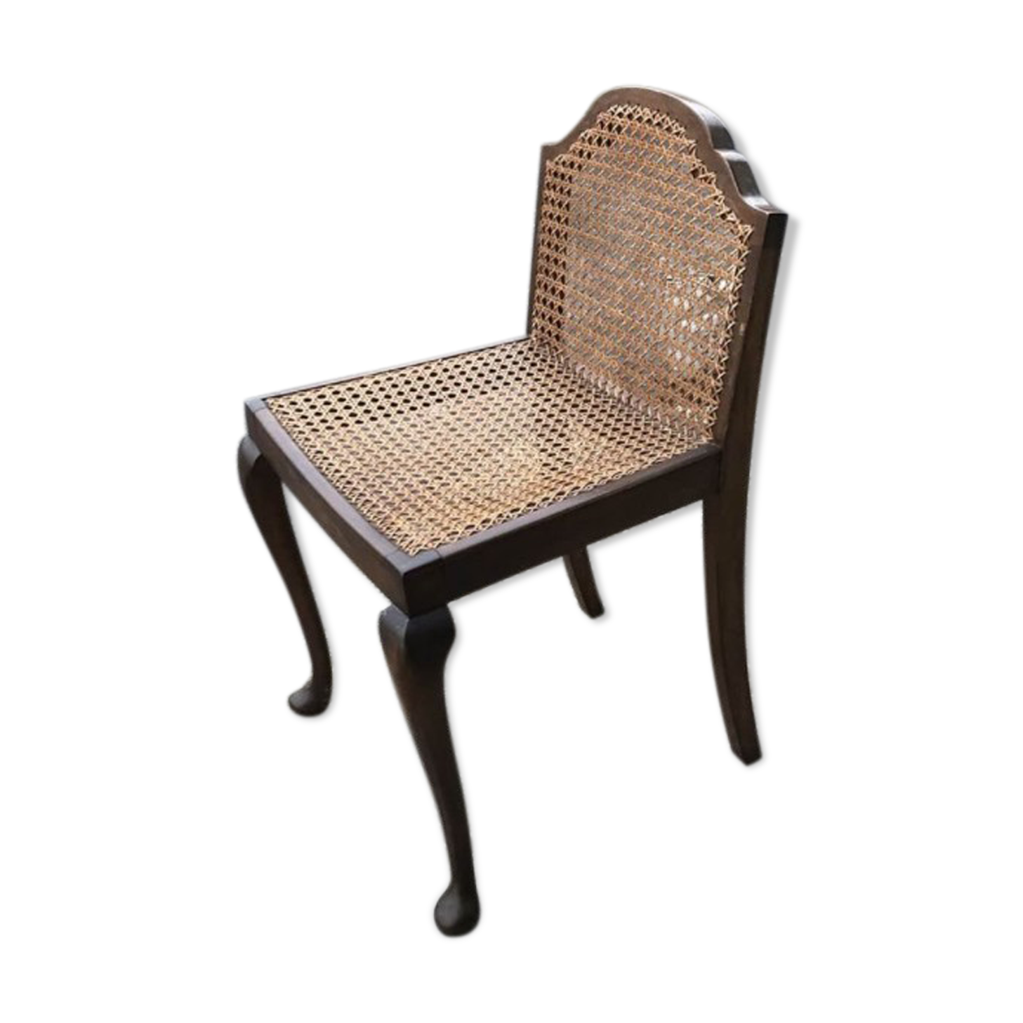 Vintage Wood & Cane Lounge Chair, 1950s