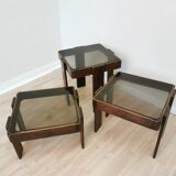 Set of 3 vintage nesting tables / gianfranco frattini for meblo / 1960s / mid-century