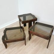 Set of 3 vintage nesting tables / gianfranco frattini for meblo / 1960s / mid-century