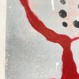 Screen printing and glazed gilded wood frame