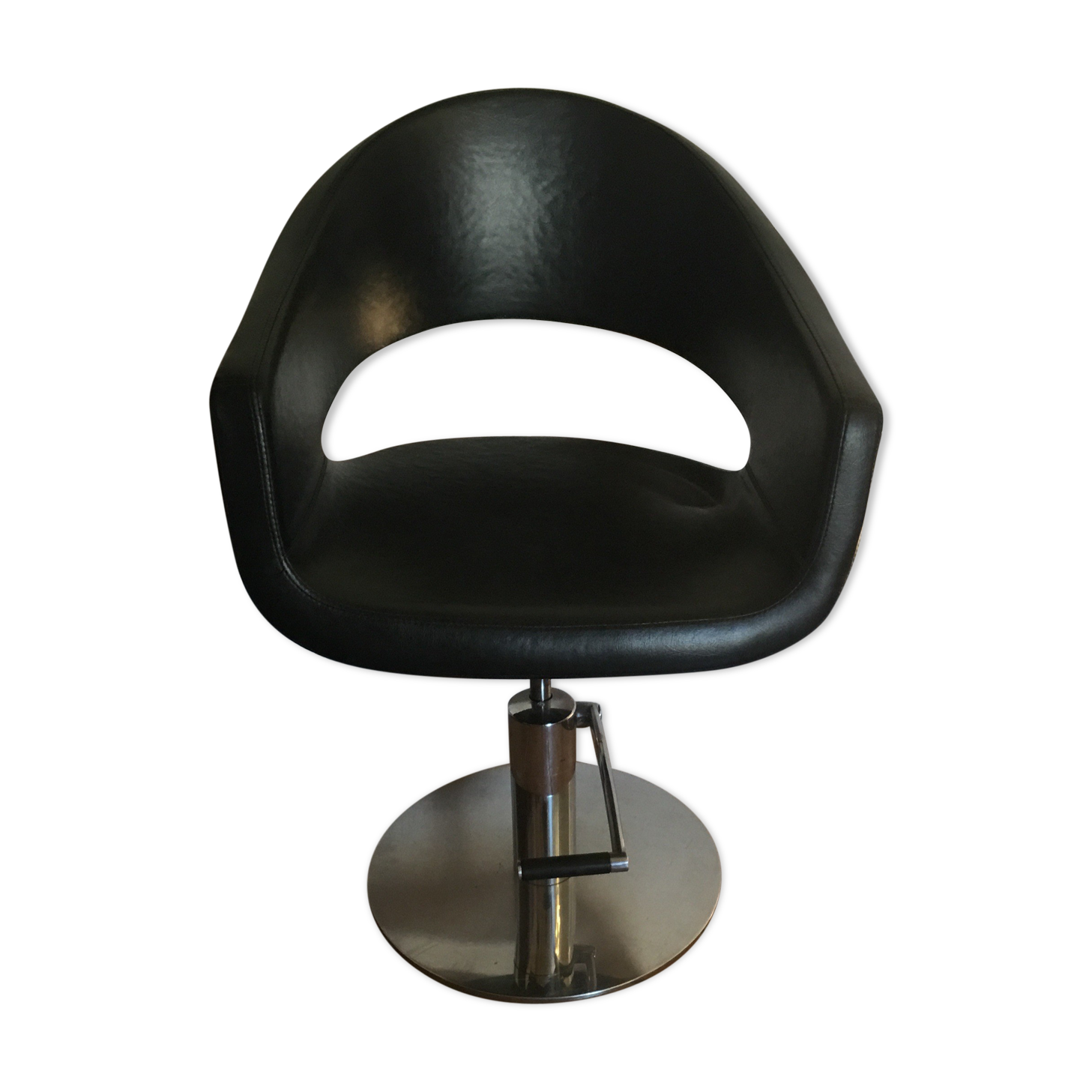 Professional vintage chair sitting in leather and chrome feet adjustable