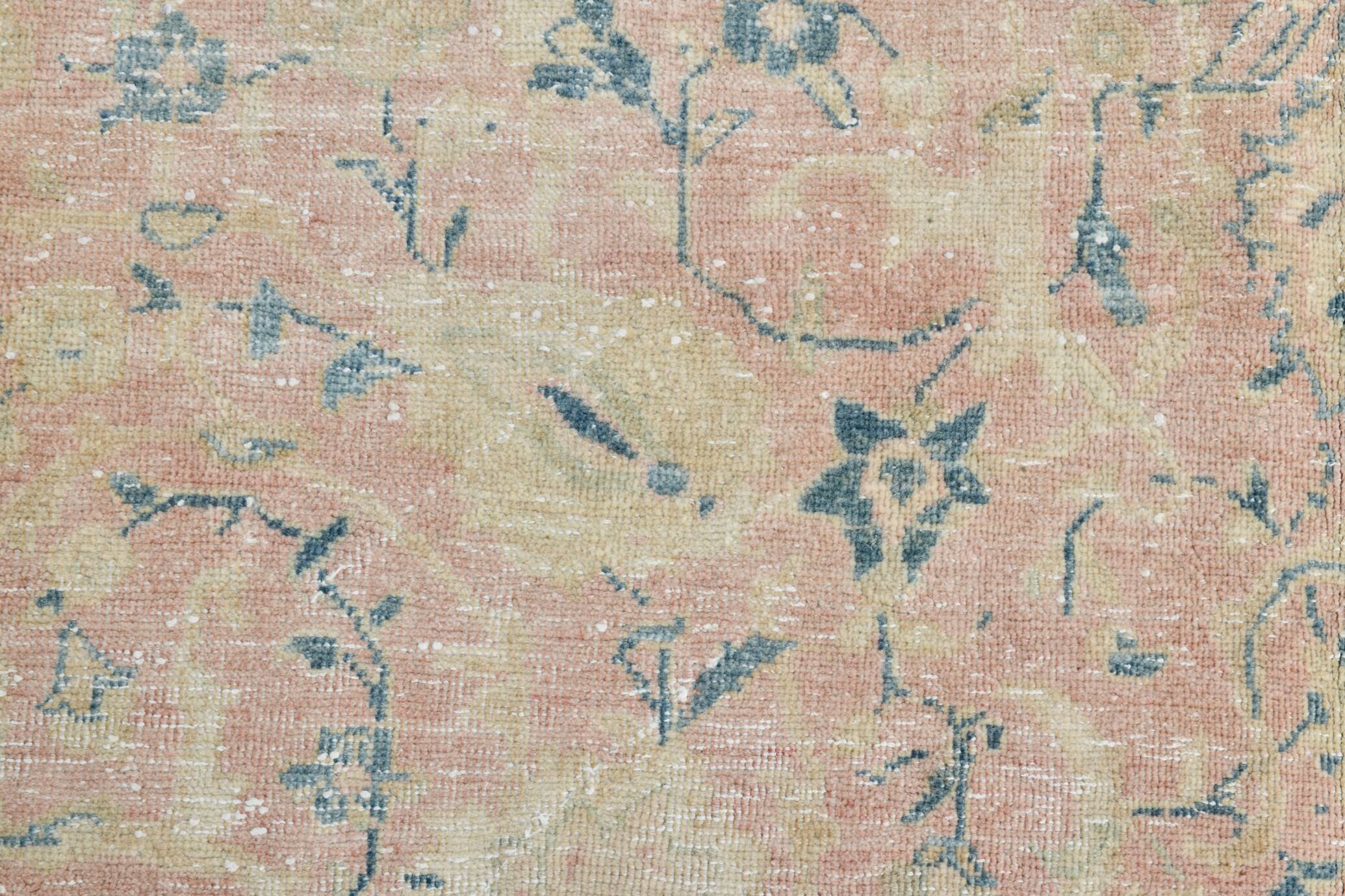 Large Pastel Pink Persian Floral Carpet, 294x382Cm