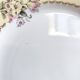 Round vintage plate L'Amandinoise model Paola cream and white flowers