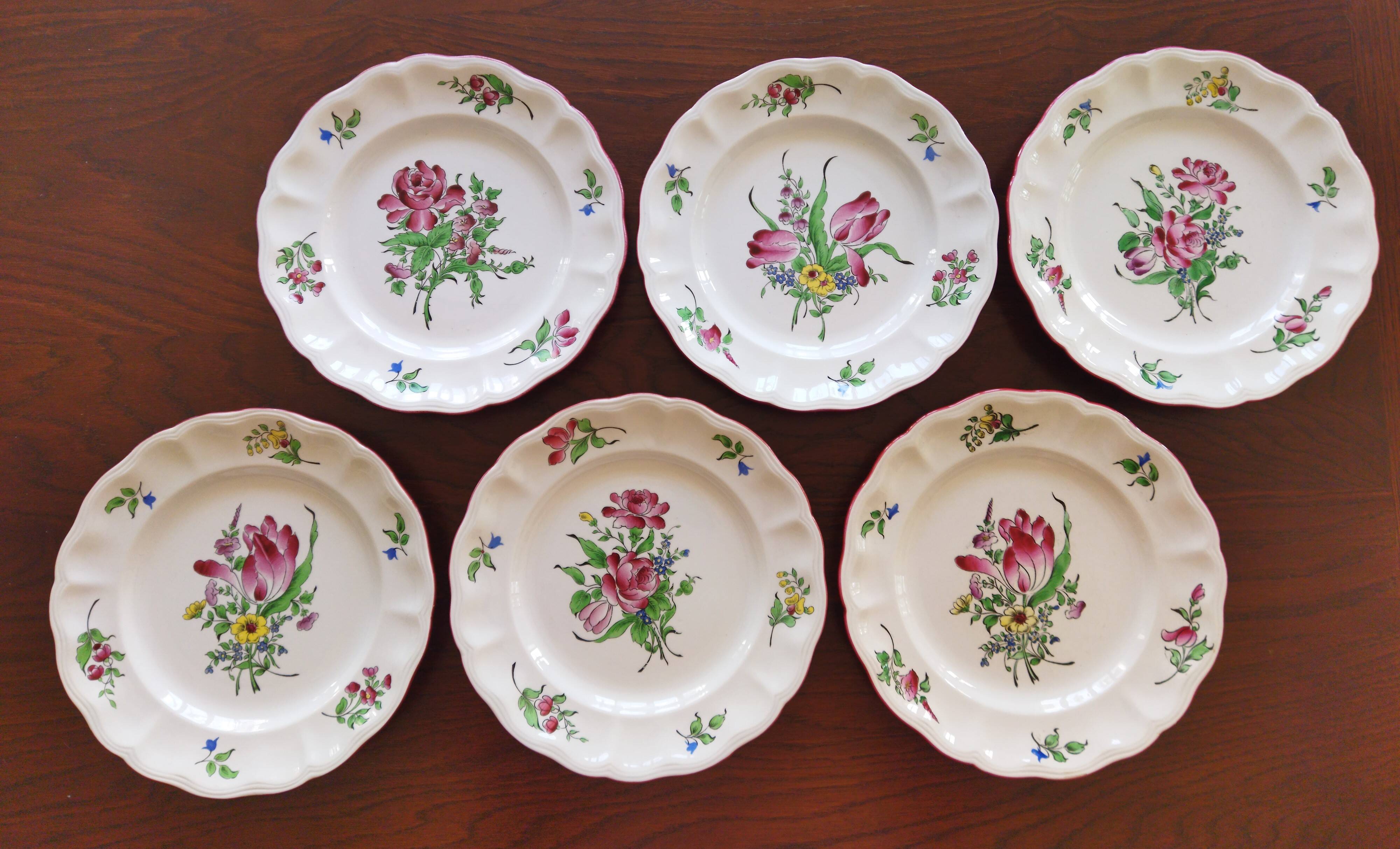 12 "Fine Street Lamp" dinner plates KG Lunéville