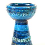 Blue vase candlestick Bitossi, aldo Londi design