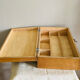 Box with compartments from the 19th century, dovetail mountings, clasp present