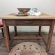 Square farmhouse table in solid oak.