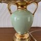 Lampe de chevet Vintage pied porcelaine vert et doré
