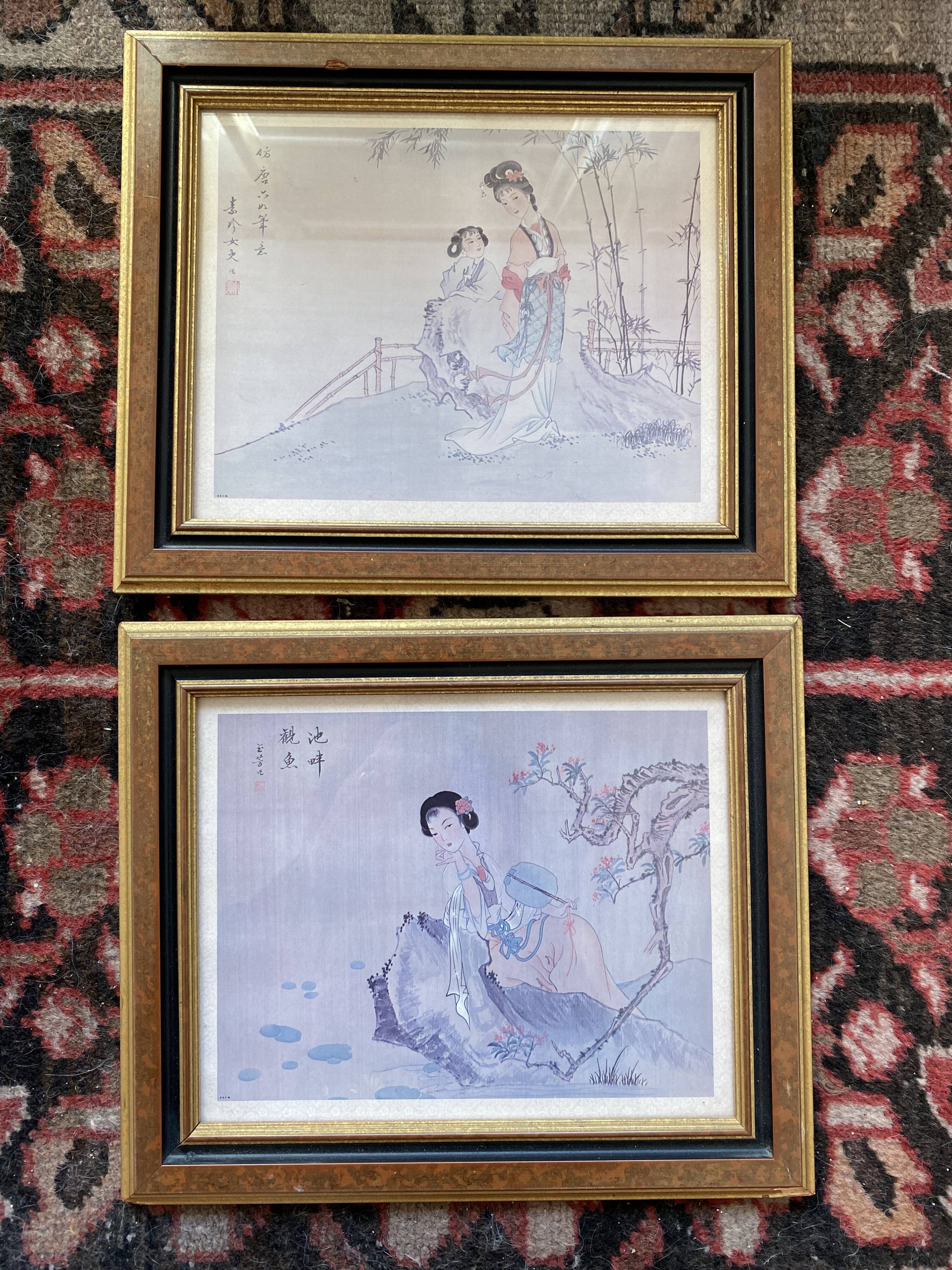 Two Japanese prints reproductions on paper 70s