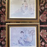 Two Japanese prints reproductions on paper 70s