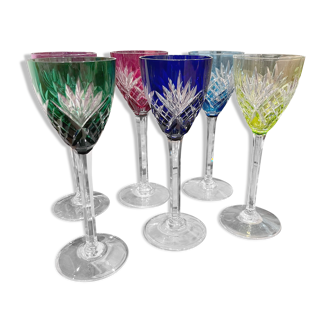 6 verres de couleurs saint Louis