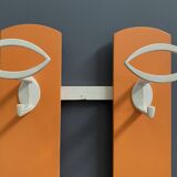 Orange wall unit Coat rack 1970s by ED Design