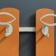 Orange wall unit Coat rack 1970s by ED Design