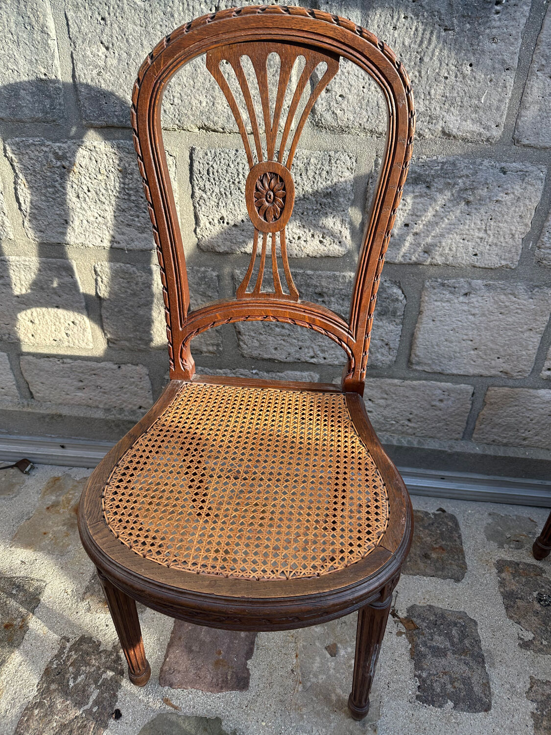 Pair of caned chairs in Louis XVI style