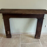 Antique wooden fireplace mantel