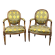 Pair of louis xvi armchairs in carved wood, late 19th century