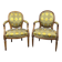 Pair of louis xvi armchairs in carved wood, late 19th century