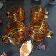Set of 4 Vereco amber glass cups