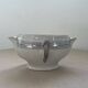 Antique white French porcelain sauce boat M&S with silver trim.