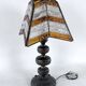 Monumental brutalist thick glass and metal table lamp by Longobard. Italy 1