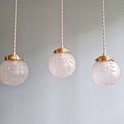 Art Deco satin glass pendant (2 available), 1920s-30s