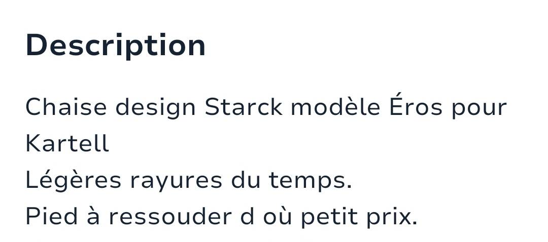 Starck Eros Kartell armchair