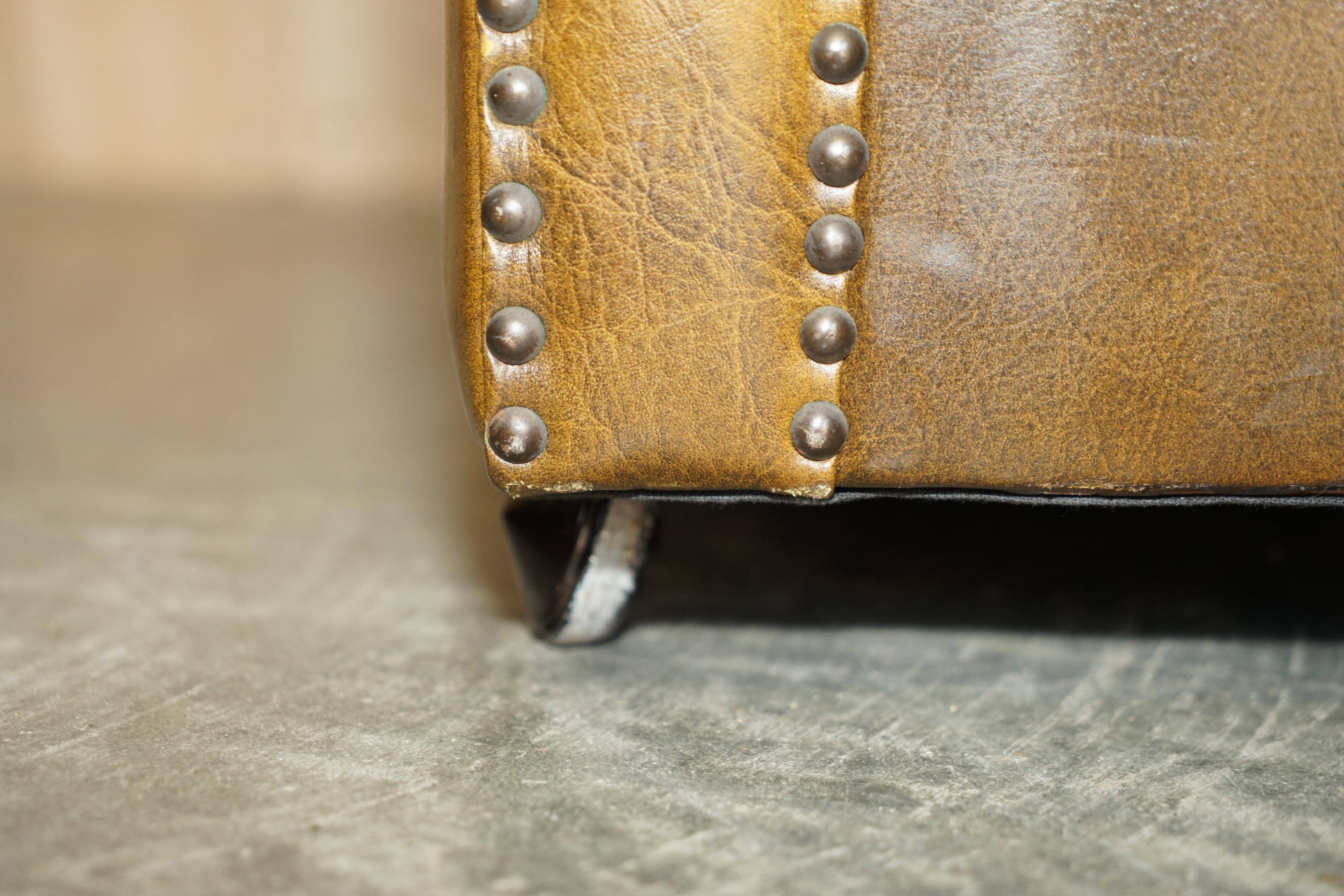 Ensemble vintage Chesterfield salon 3 pièces cuir