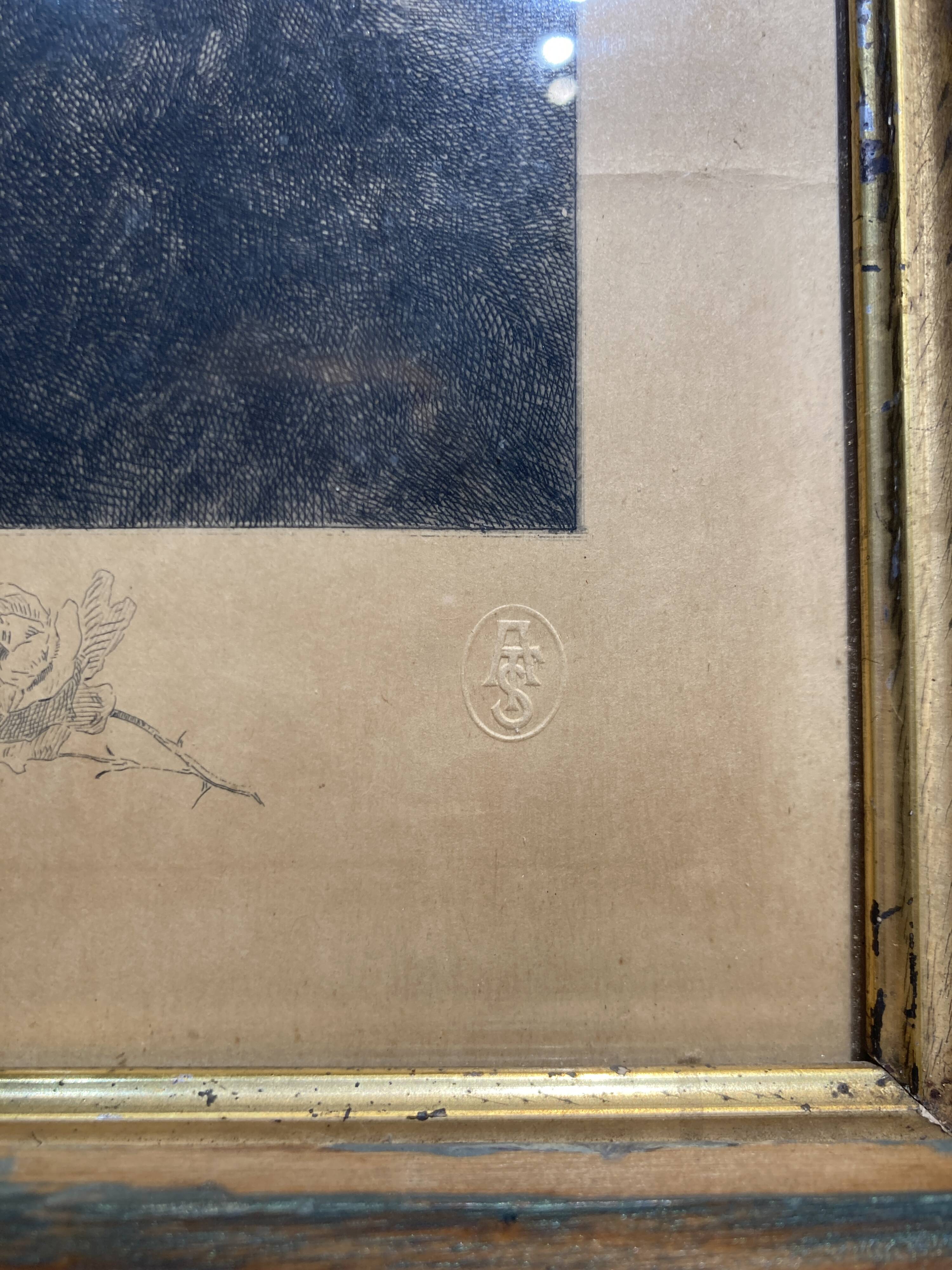 Engraving of a woman.