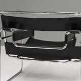 Wassily chair by Marcel Breuer in black leather 1970