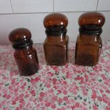 Amber glass jars